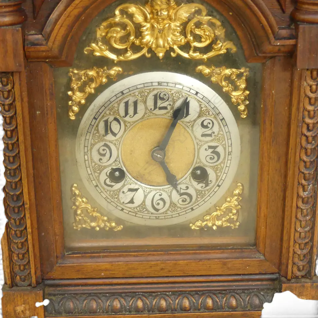 WOODEN MANTEL CLOCK H.525mm FINIAL LOOSE Image 1++