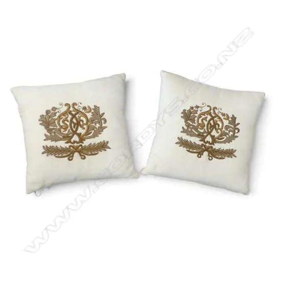 2 TRELISE COOPER VELVET CUSHIONS