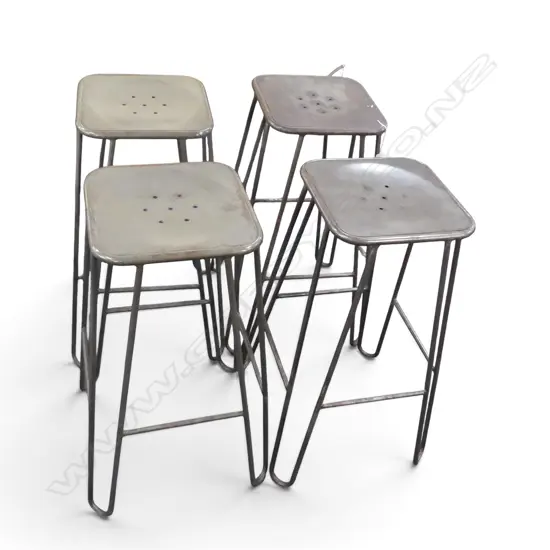 4 METAL BAR STOOLS H.750mm