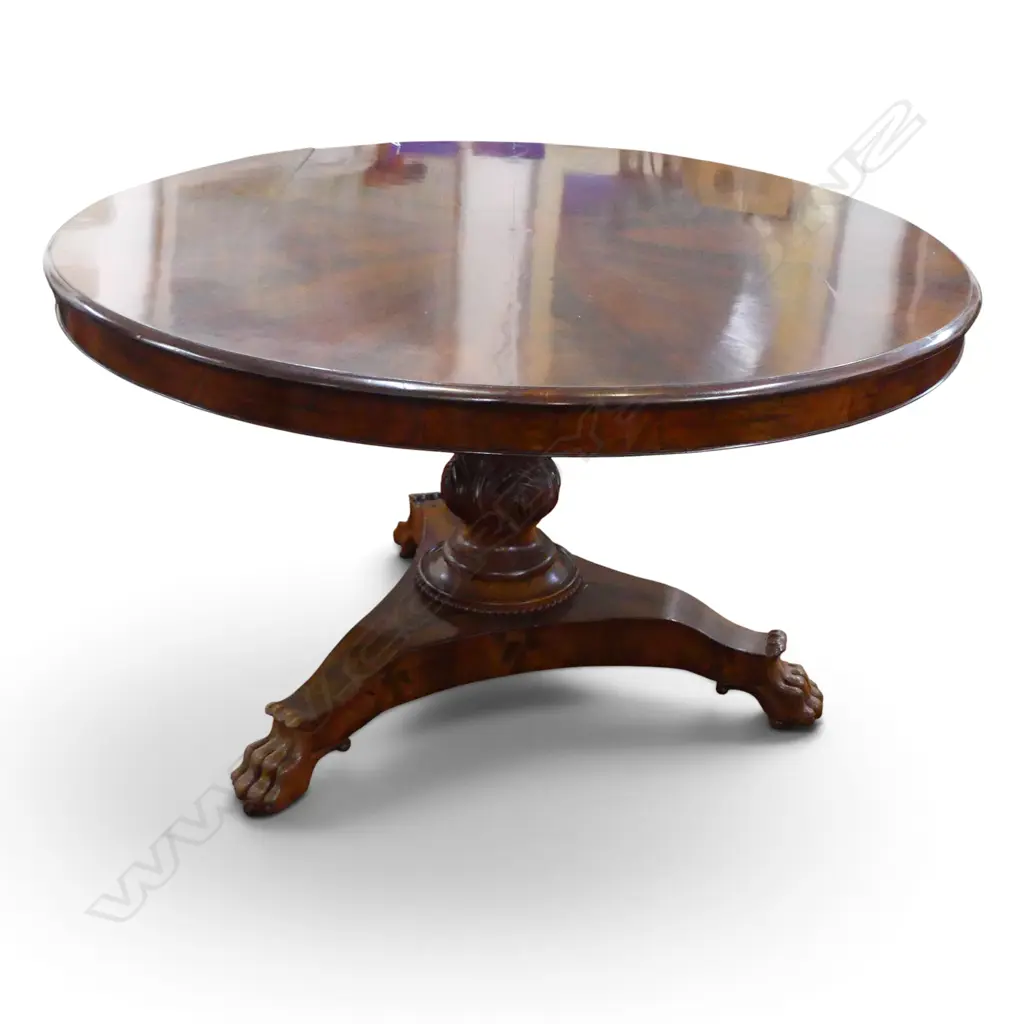 VICTORIAN MAHOGANY PEDESTAL TABLE H.740mm, 1260mm dia SPLIT TO TOP Image 1++