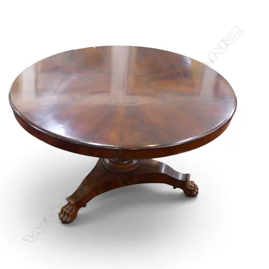 VICTORIAN MAHOGANY PEDESTAL TABLE H.740mm, 1260mm dia SPLIT TO TOP