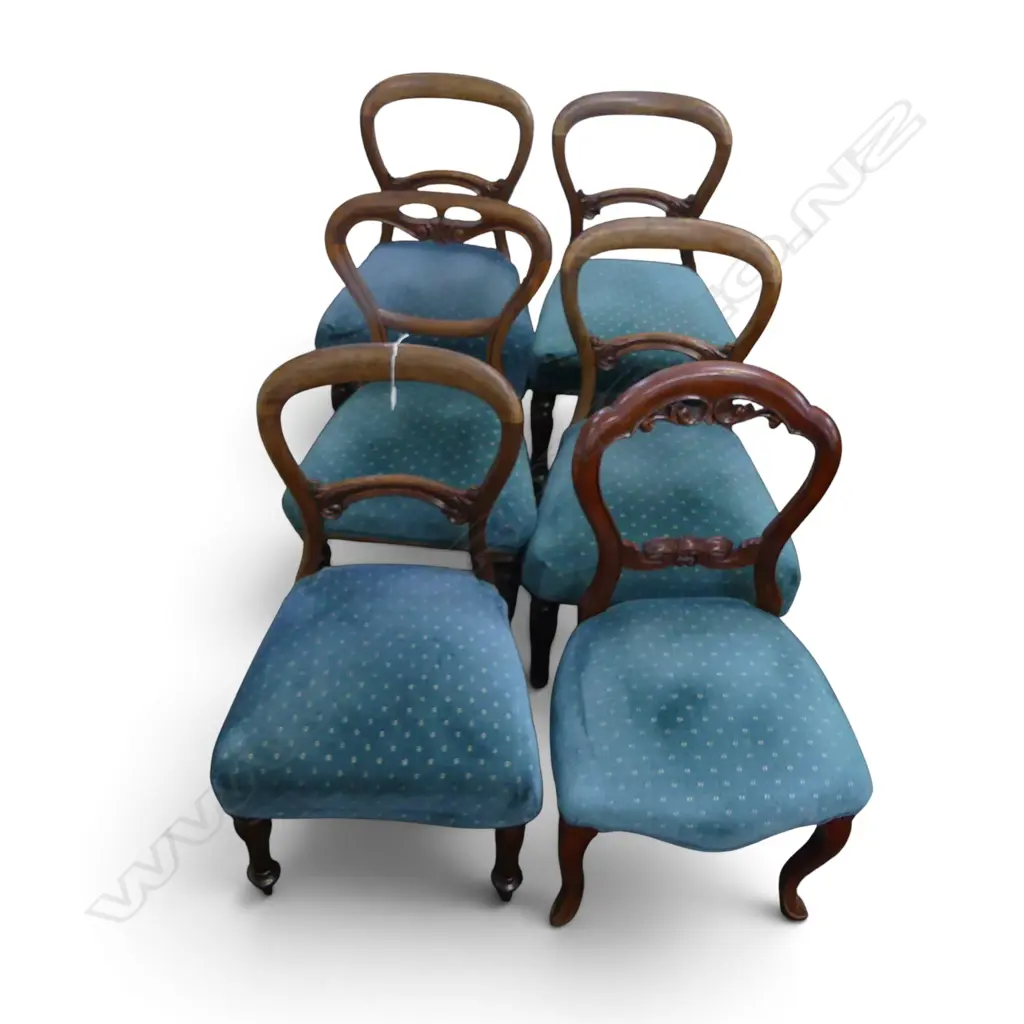 6 VICTORIAN BALLOON BACK CHAIRS NOT ALL MATCHING Image 1++