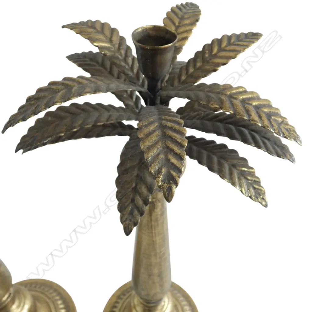 PR GILT PALM CANDLESTICKS H.550mm Image 1++