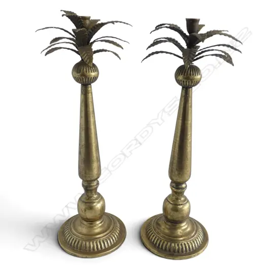 PR GILT PALM CANDLESTICKS H.550mm
