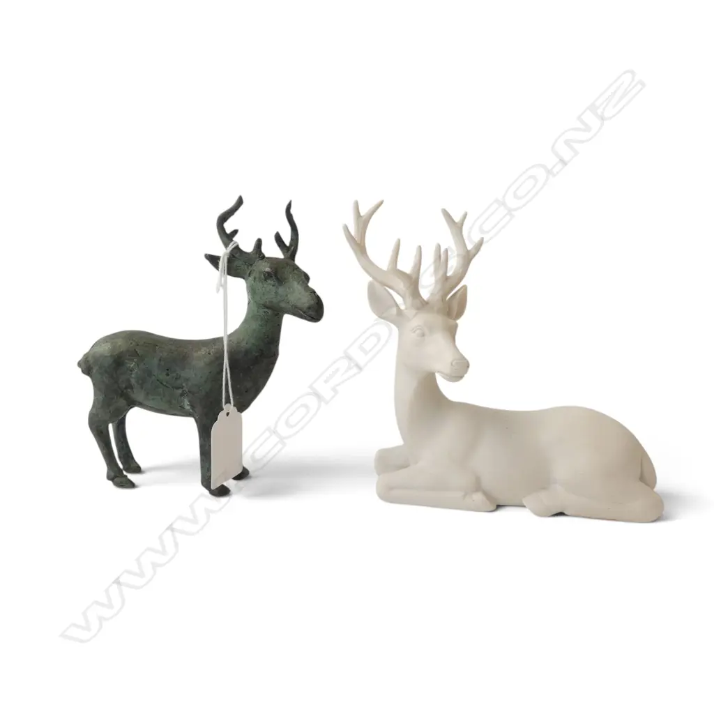 2 DEER ORNAMENTS brass & other H.135mm Image 1++