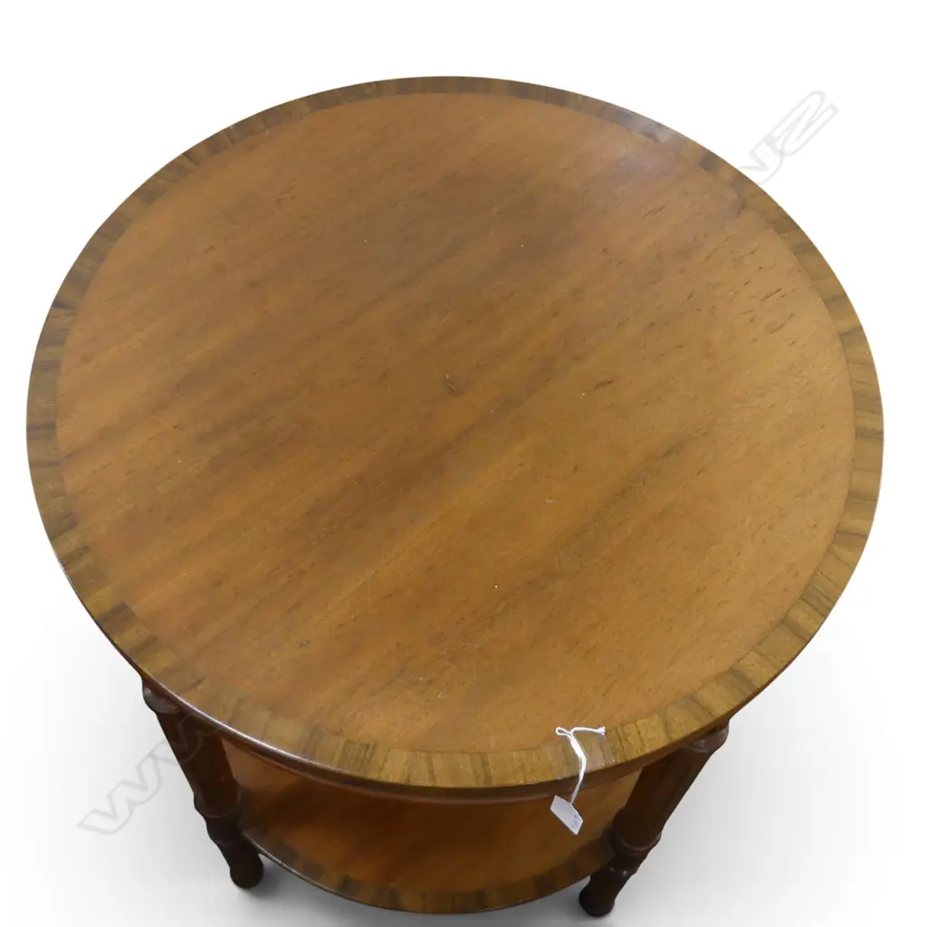 WALNUT 2 TIER ROUND SIDETABLE PIRI NEARY MAKER H760 DIA610MM Image 1++