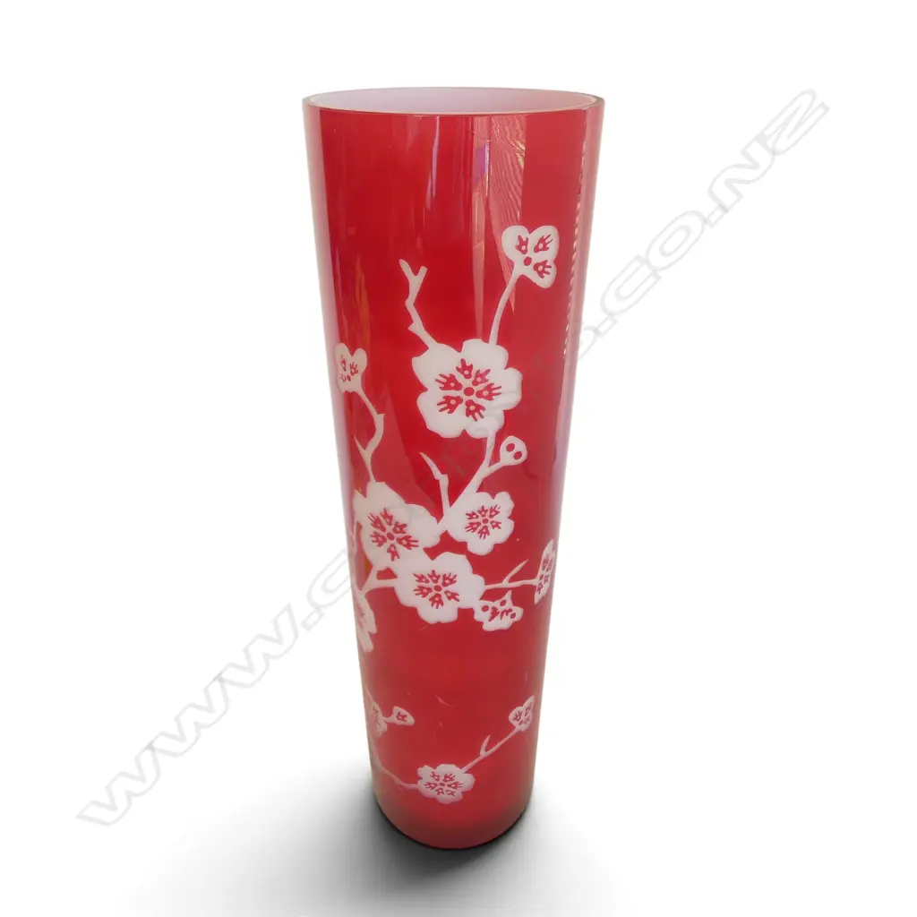 ORIENTAL RED GLASS VASE H.500mm Image 1++