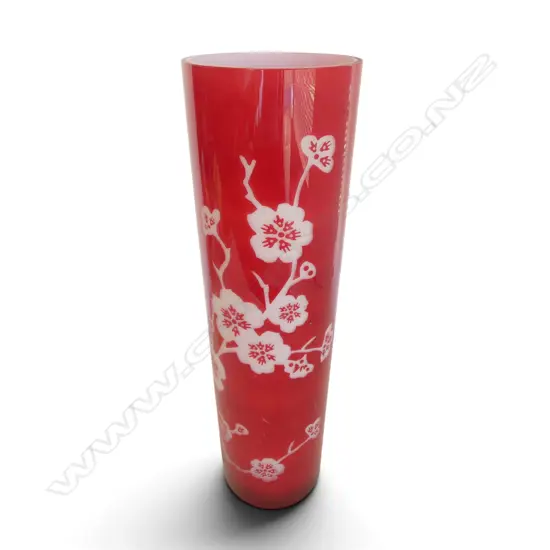 ORIENTAL RED GLASS VASE H.500mm
