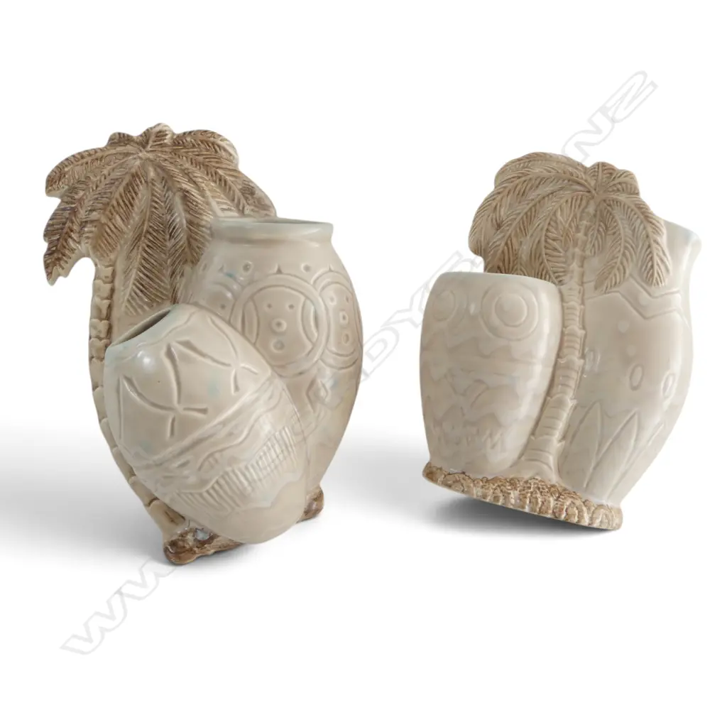 BESWICK PALMS VASE & WALL POCKET H.180mm Image 1++