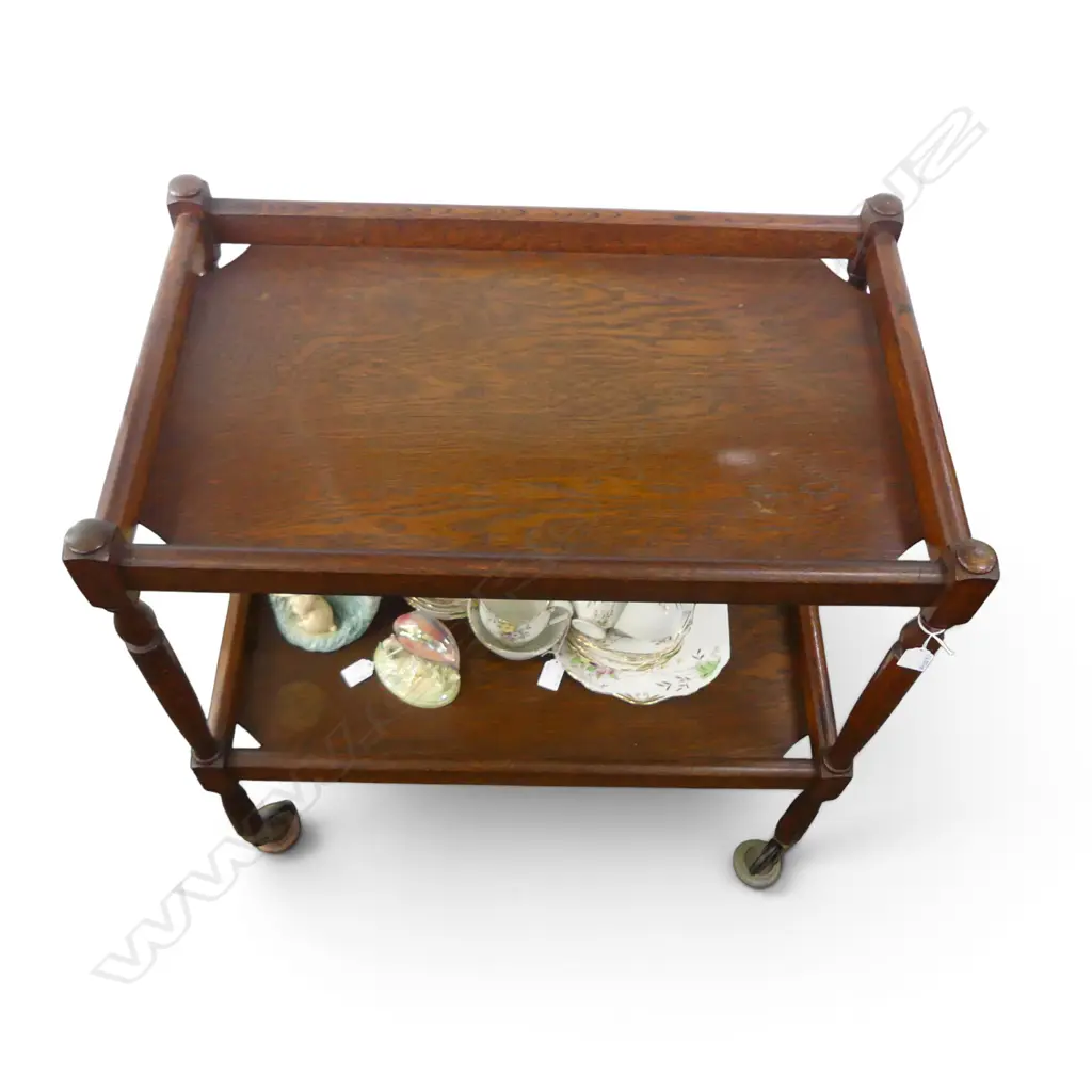 OAK TEA TROLLEY 720x440x755mm Image 1++