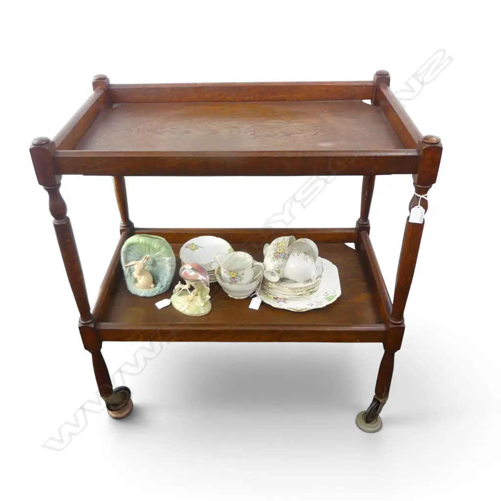 OAK TEA TROLLEY 720x440x755mm Image 1++