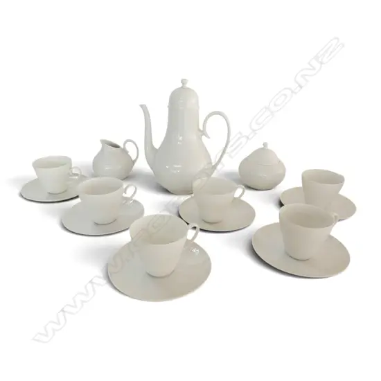 ROSENTHAL STUDIO LINE 'ROMANCE' WHITE PORCELAIN 6 PLACE COFFEE SERVICE H.260mm