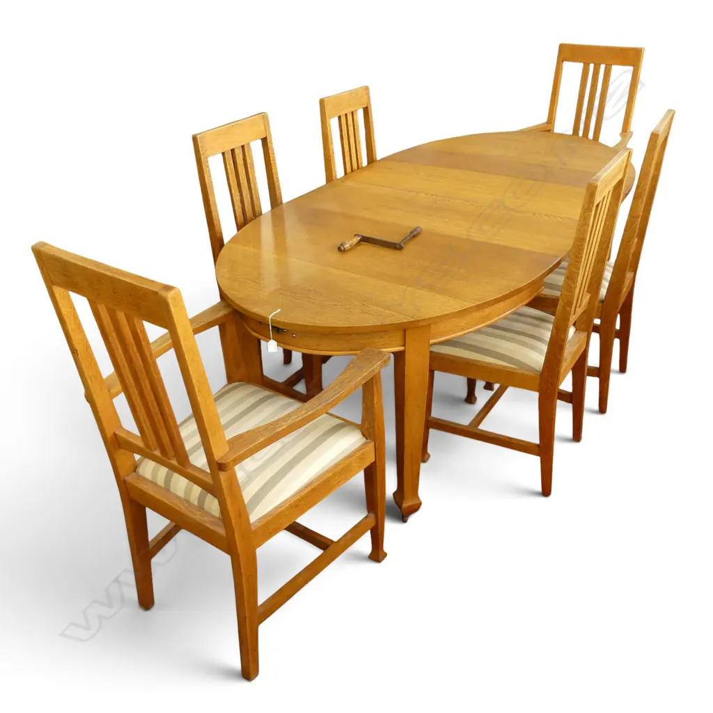 OAK DINING TABLE & 6 CHAIRS Image 1++