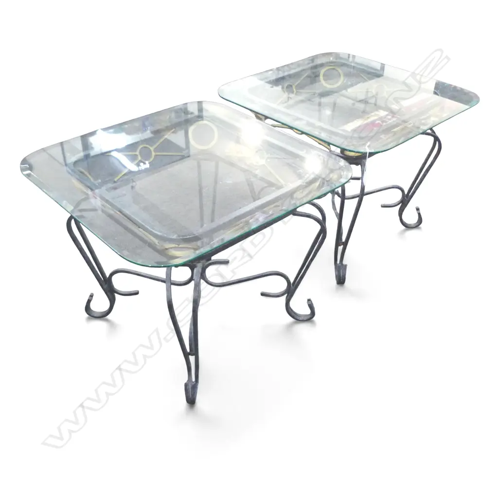 PR SIDE TABLES; METAL BASE, GLASS TOP 660x660x540mm Image 1++