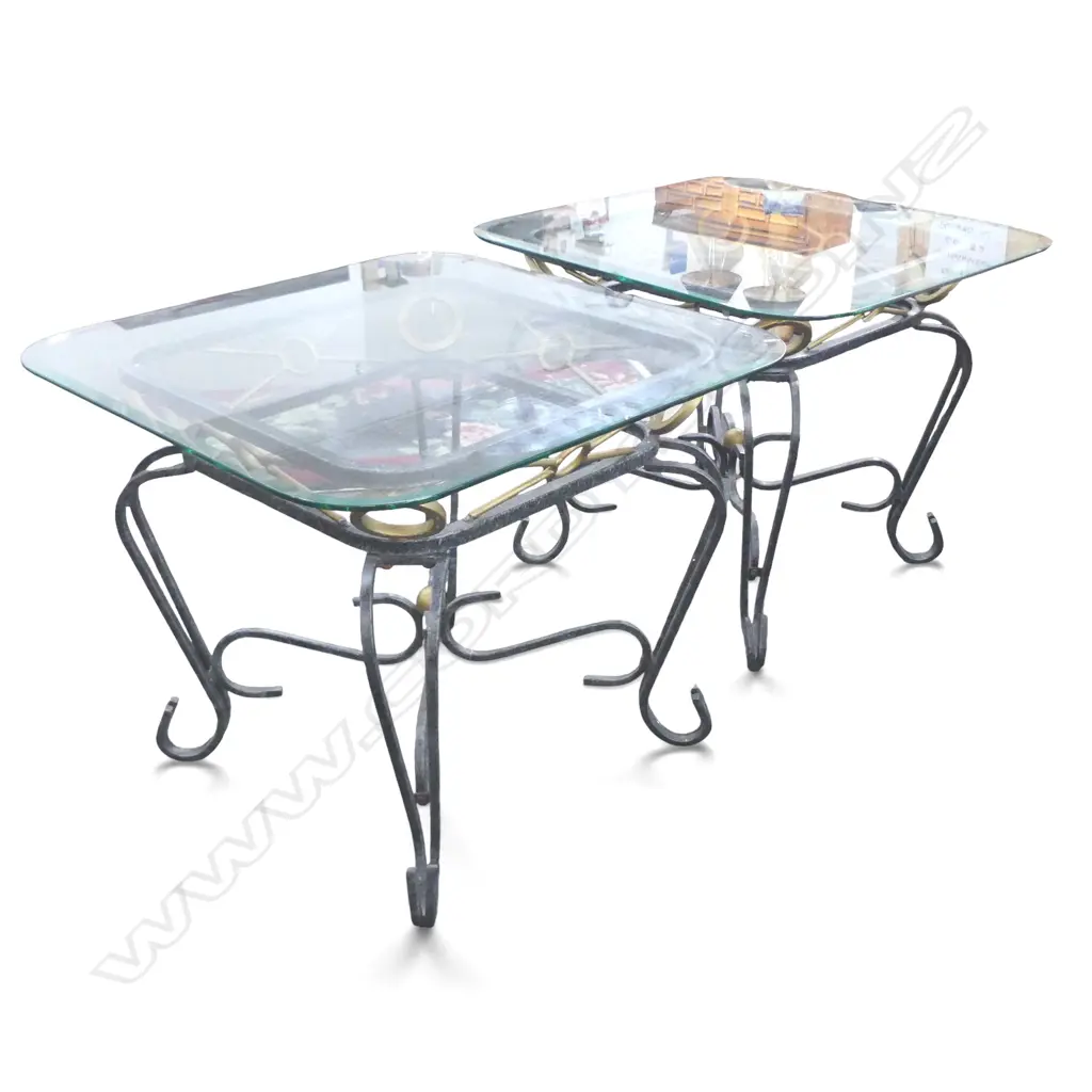 PR SIDE TABLES; METAL BASE, GLASS TOP 660x660x540mm Image 1++