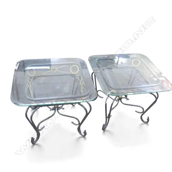 PR SIDE TABLES; METAL BASE, GLASS TOP 660x660x540mm