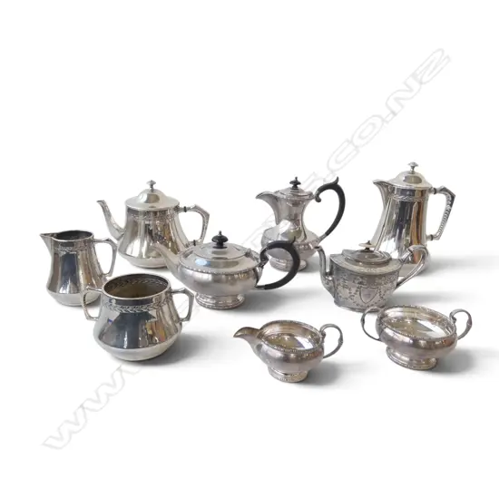 2 SILVER PLATE TEA & COFFEE SERVICES & OTHER ASHBERRY & SONS TEAPOT