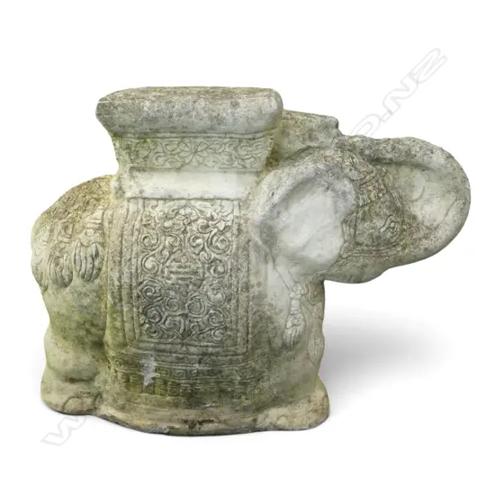 CONCRETE ELEPHANT GARDEN STOOL H.440mm