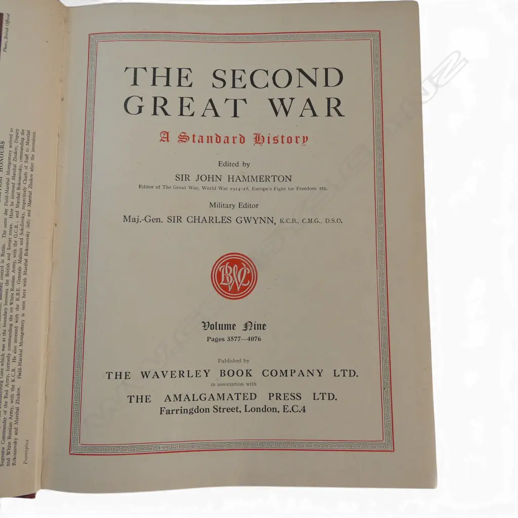 9 VOLS. THE SECOND GREAT WAR Image 1++