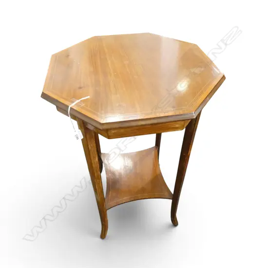 MAHOGANY SIDE TABLE, OCTAGONAL TOP H.710mm, 460mm dia