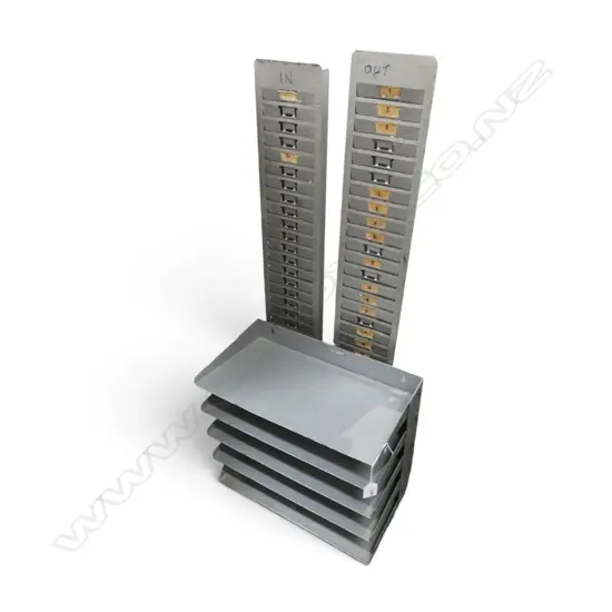 METAL FILING STAND W.385mm + 2 METAL TIME SHEET HOLDERS H.865mm