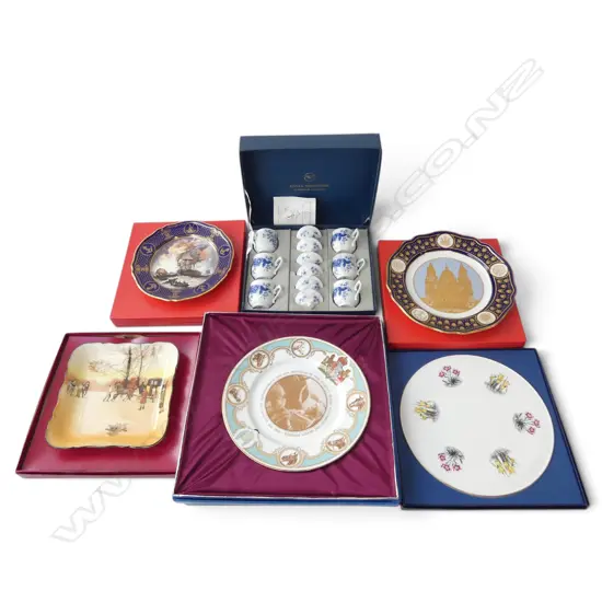 6 BOXES OF CHINA Incl. COMMEMORATIVE WEAR etc