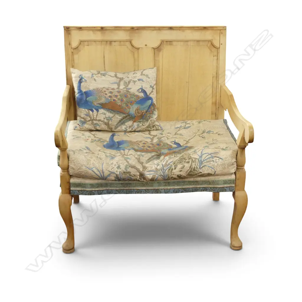 BLOND OAK SETTLE FEATHER SQUAB & CUSHION W940 H1060MM Image 1++
