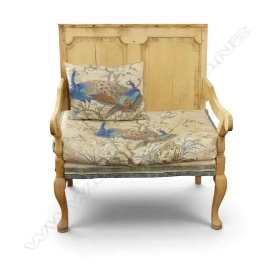 BLOND OAK SETTLE FEATHER SQUAB & CUSHION W940 H1060MM