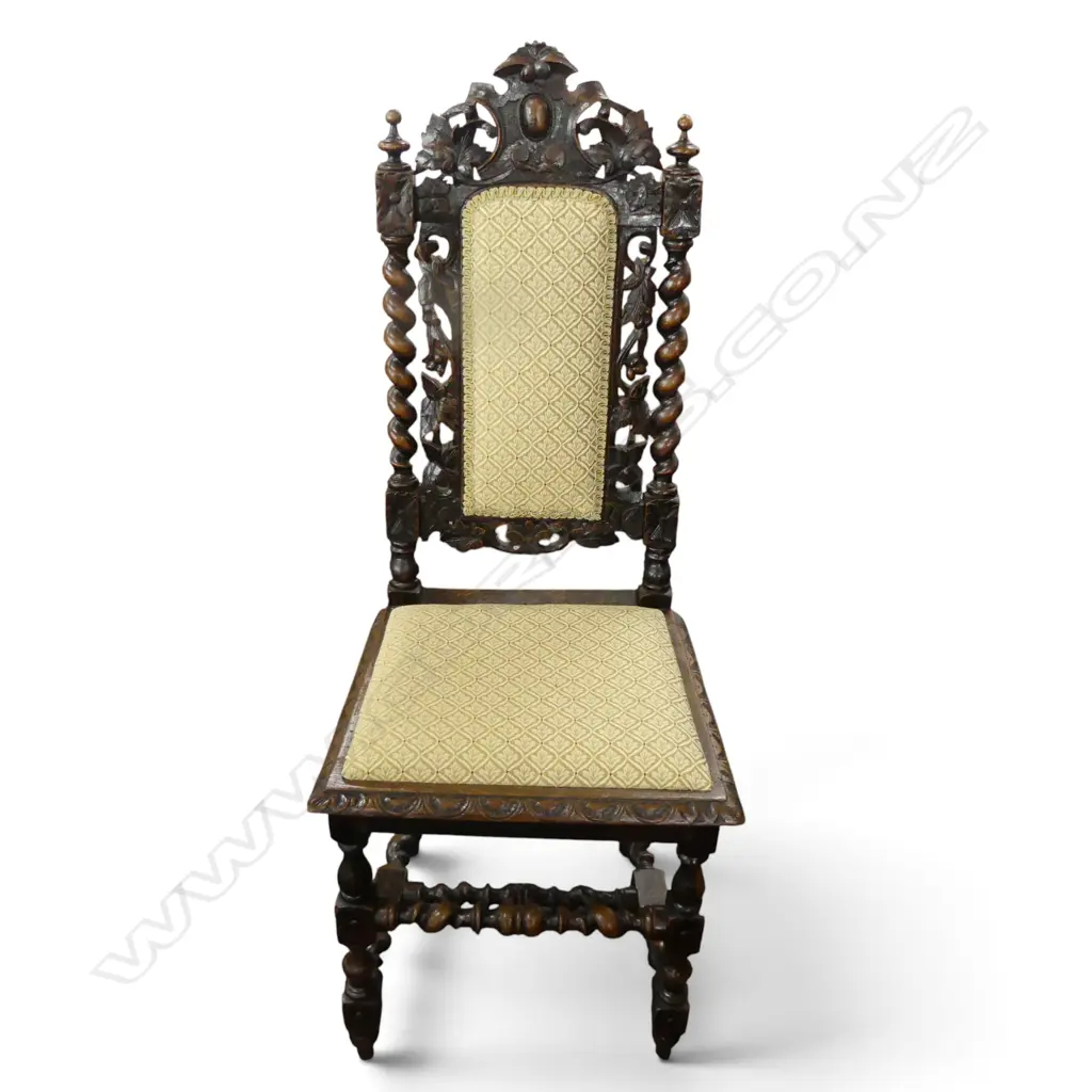 JACOBEAN STYLE OAK TABLE w. STRECHER BASE 1530x740x750mm & 4 CHAIRS Image 1++