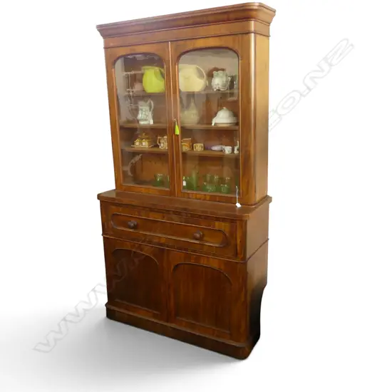 VICTORIAN MAHOGANY BOOKCASE CABINET 1210x500x2195mm
