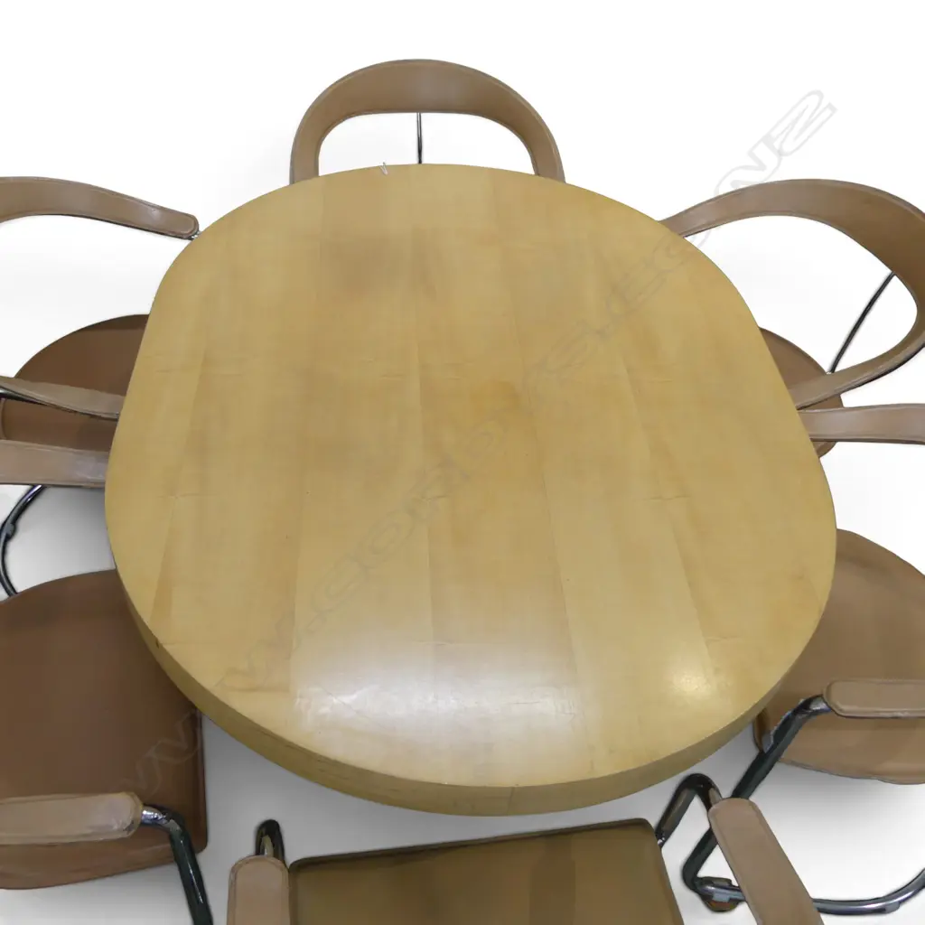 MODERN TABLE & 6 CHAIRS wear to arms 1260x1045x740mm Image 1++
