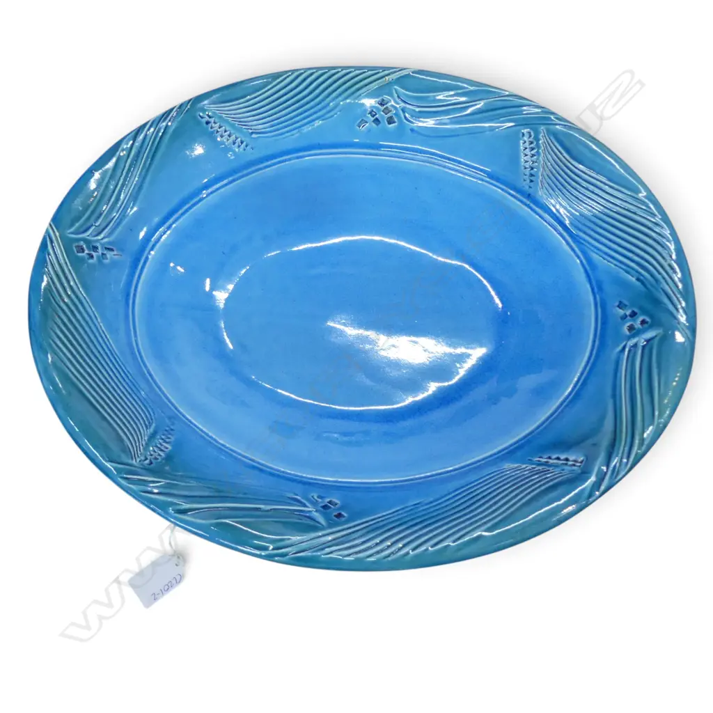 MERILYN WISEMAN LG STUDIO POTTERY PLATTER hairline crack W.470mm Image 1++