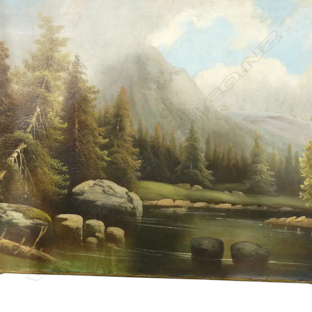 O. VOLLAIRE, LANDSCAPE, OIL ON CANVAS 480x925mm Image 1++