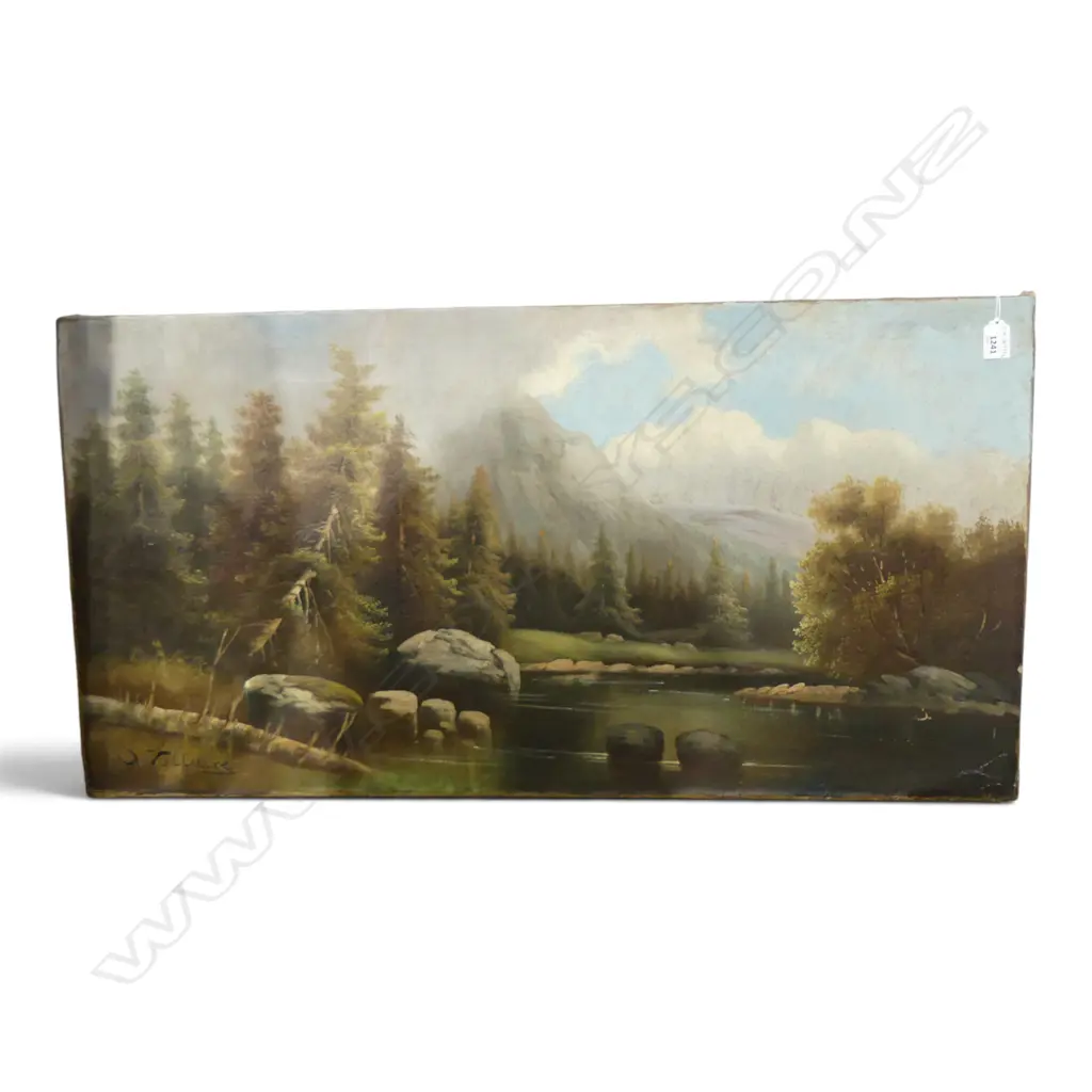 O. VOLLAIRE, LANDSCAPE, OIL ON CANVAS 480x925mm Image 1++