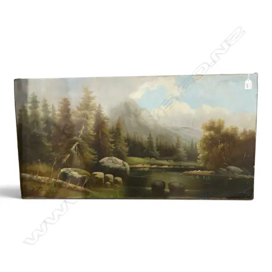 O. VOLLAIRE, LANDSCAPE, OIL ON CANVAS 480x925mm