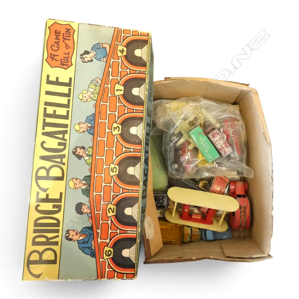 ASST. DINKY TOYS etc + BOXED BRIDGE BAGATELLE GAME Image 1++