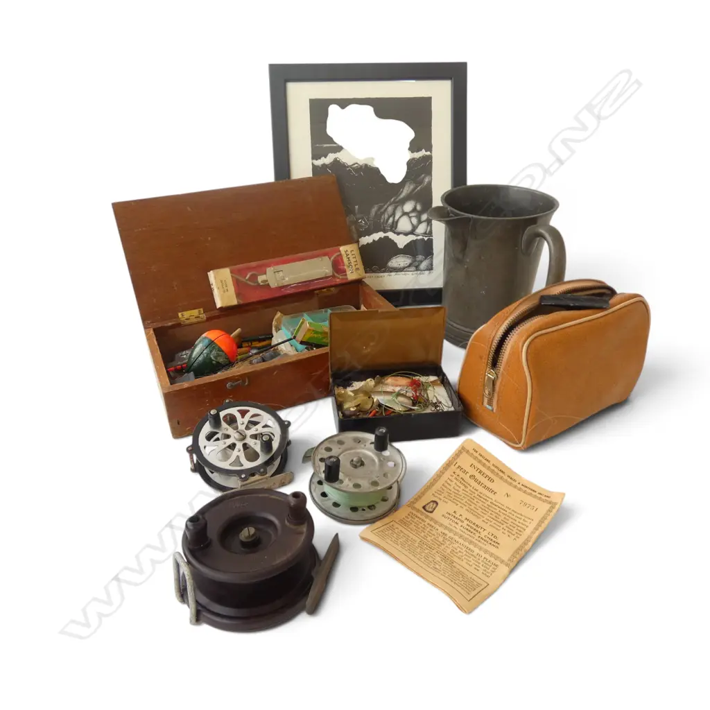 FISHING GEAR, REI HAMON PRINT 406/600, PEWTER JUG ETC Image 1++