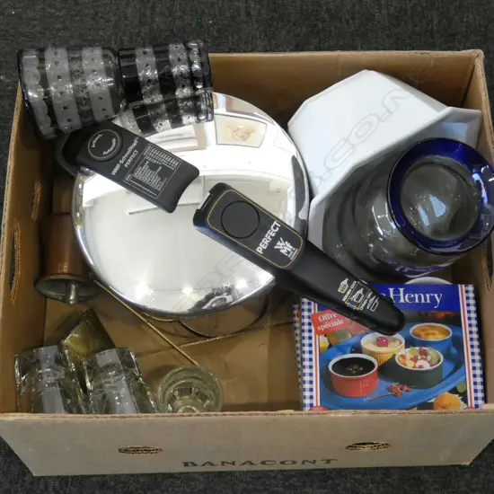 ASST. KITCHEN WARE; WMF PRESSURE COOKER, EMILE HENRY RAMEKINS