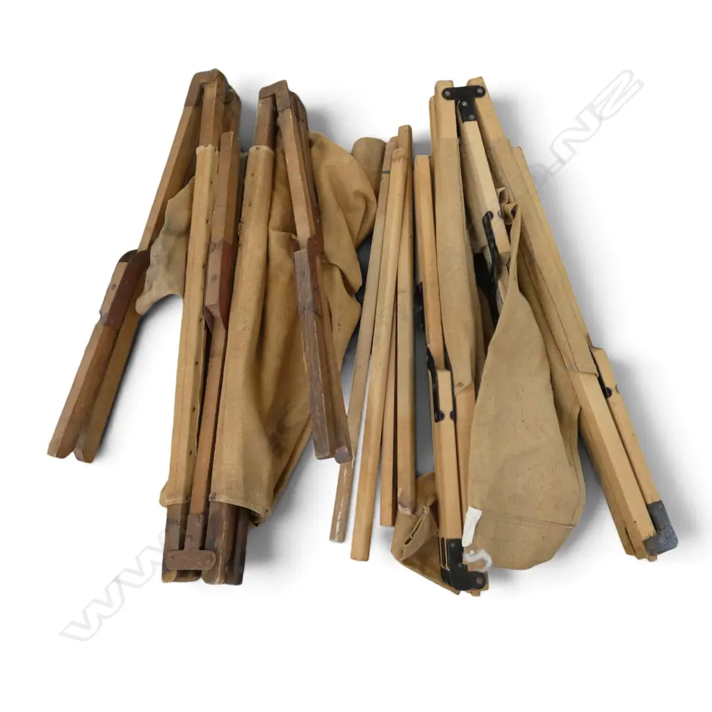 2 VINTAGE CANVAS STRETCHER BEDS Image 1++