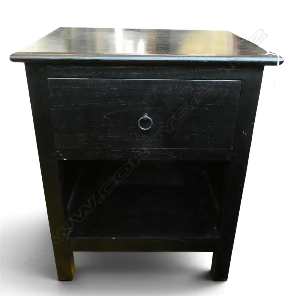 EBONISED BEDSIDE TABLE 510x400x610mm Image 1++