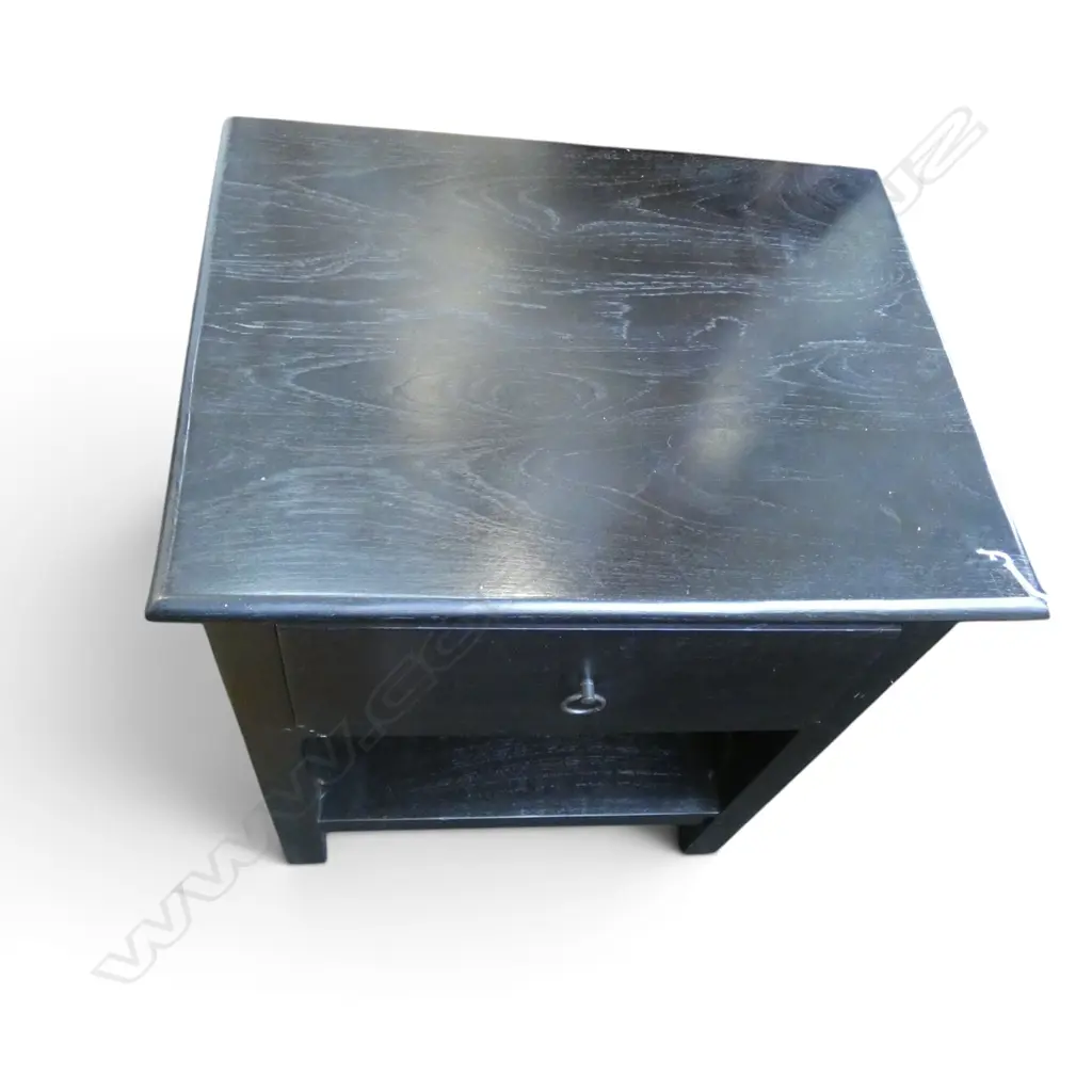 EBONISED BEDSIDE TABLE 510x400x610mm Image 1++