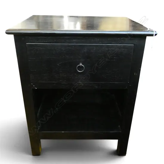 EBONISED BEDSIDE TABLE 510x400x610mm