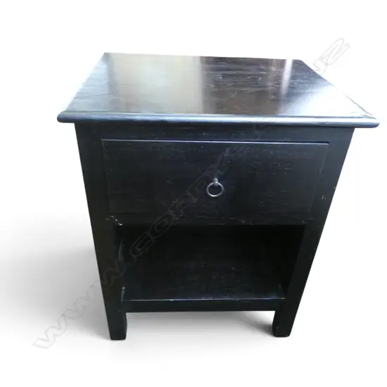 EBONISED BEDSIDE TABLE 510x400x610mm