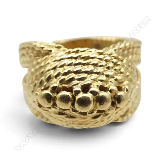18CT ROPE STYLE DESIGNER RING 15.7gms SIZE Q