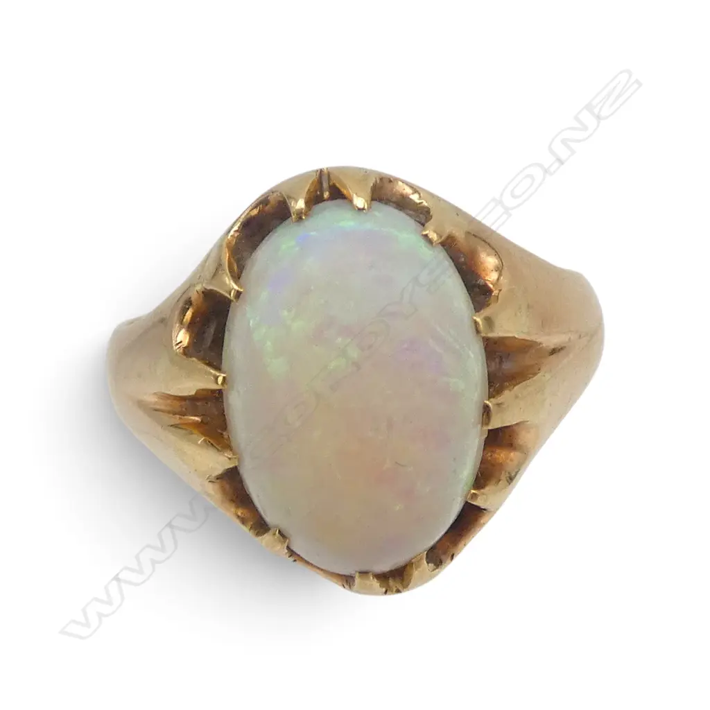 14CT GOLD AND OPAL RING 4.97gms SIZE O Image 1++