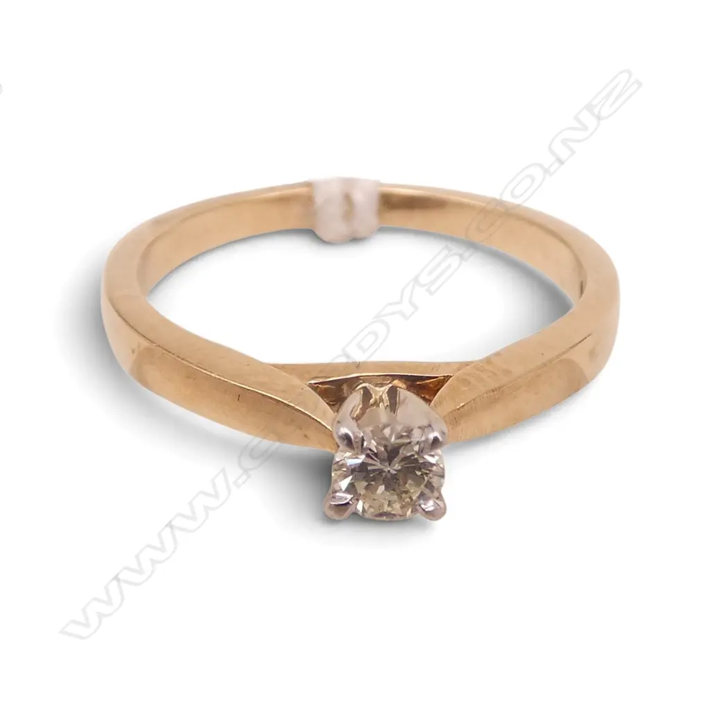 9CT DIAMOND SOLITAIRE 3.6mm diamond in RING, 2.2gms SIZE M1/2 Image 1++