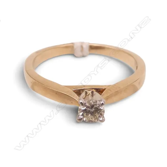 9CT DIAMOND SOLITAIRE 3.6mm diamond in RING, 2.2gms SIZE M1/2