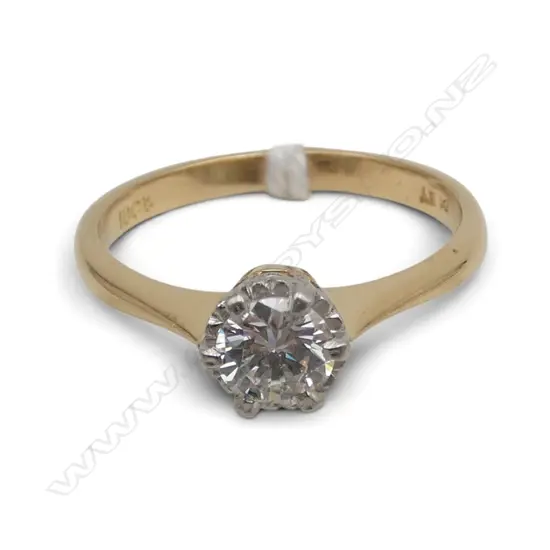 18CT DIAMOND (Approx 0.40CT. SI CLARITY G/H)  SOLITAIRE RING 3.1gms SIZE O