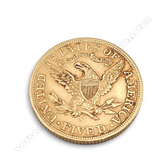 UNITED STATES OF AMERICA 1901 $5 COIN testing 20ct GOLD 8.35gms Dia.21mm