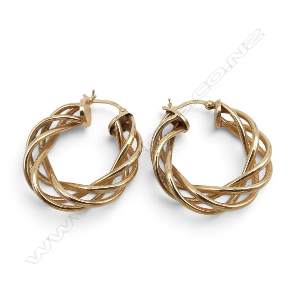PR 9CT HOOP EARRINGS, 4.5gms Image 1++